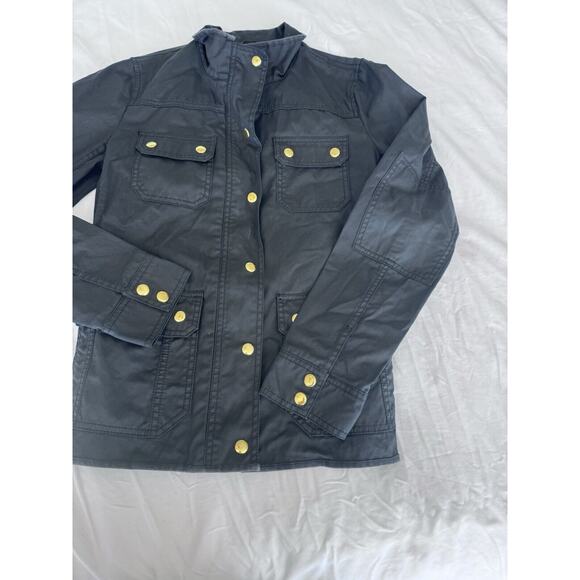J. Crew Women’s Resin-Coated Twill Field Jacket Size Small Black - Picture 6 of 10